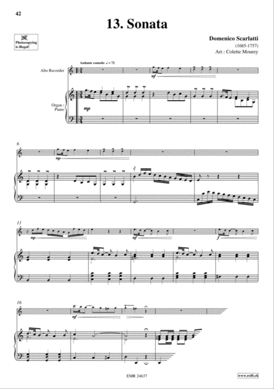 40 Greatest Baroque Hits Volume 2 Alto Recorder scores gallery preview page 15