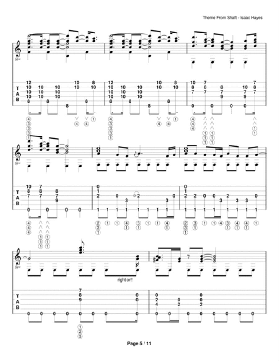 Theme From Shaft Electric Guitar scores gallery preview page 5