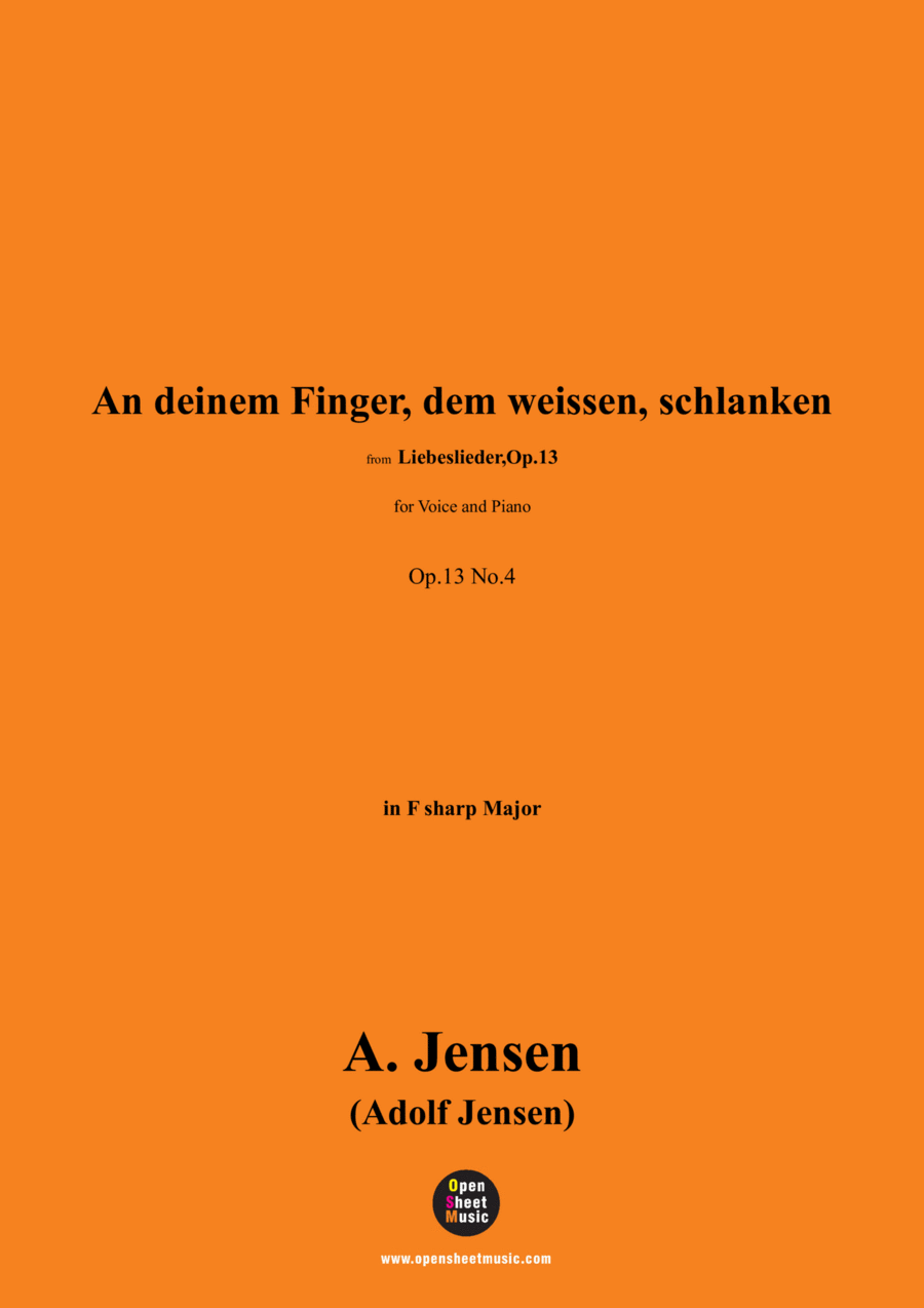 A. Jensen-An deinem Finger,dem weissen,schlanken,in F sharp Major,Op.13 No.4 Voice scores gallery preview page 1