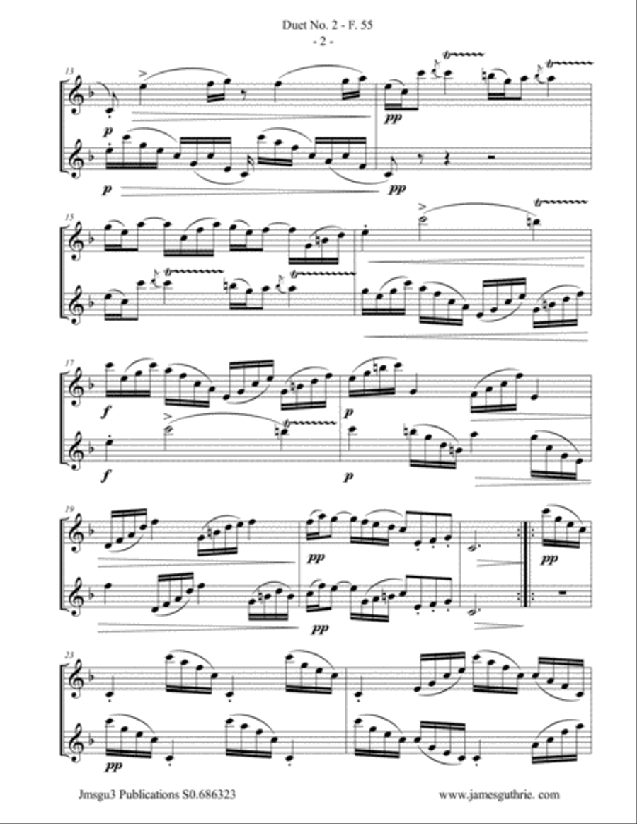 WF Bach: Duet No. 2 for Alto Sax Duo Woodwind Duet scores gallery preview page 2