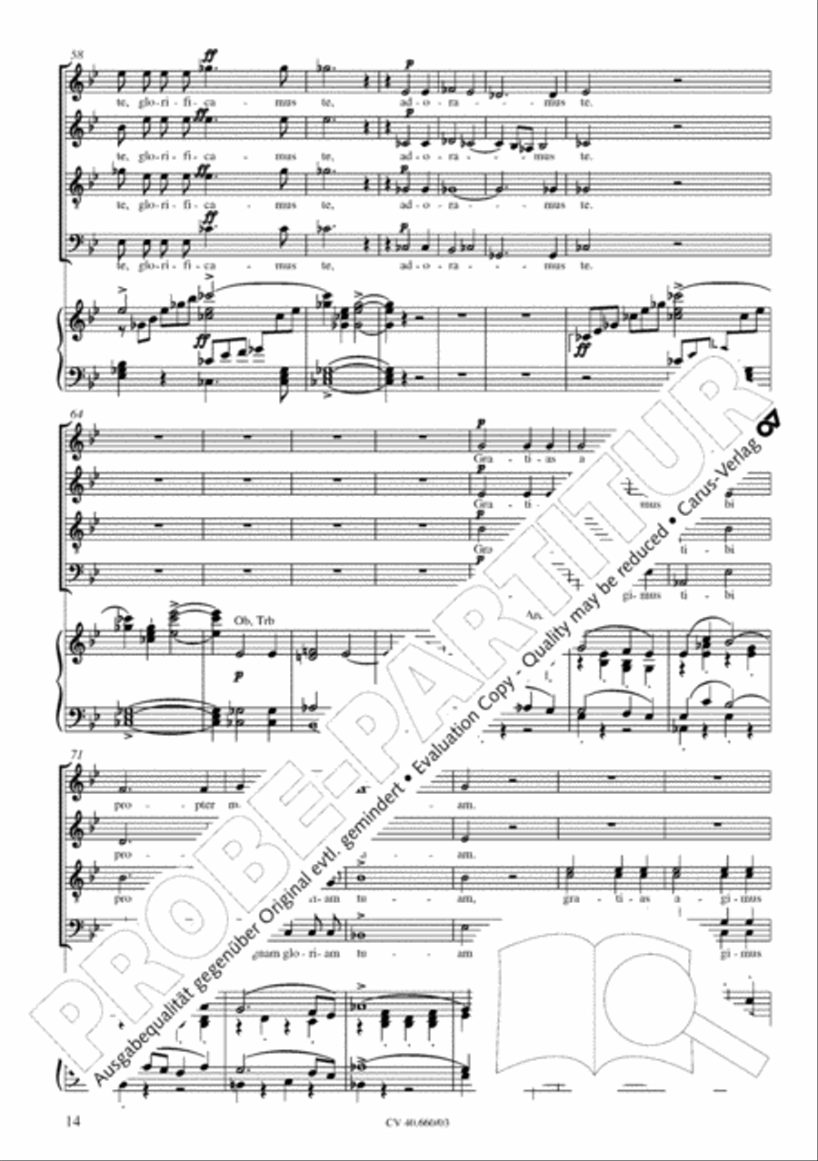 Mass in E flat major (Messe in Es) SATTB scores gallery preview page 15