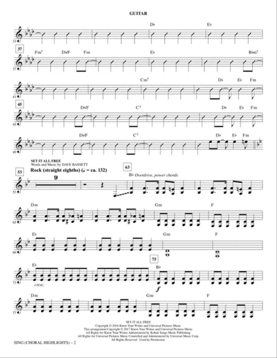 Sing (Choral Highlights) - Guitar Choir scores gallery preview page 2