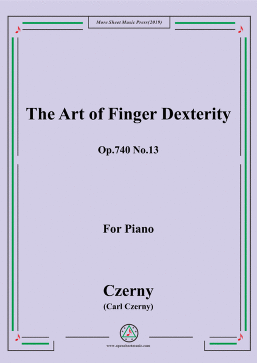 Czerny-The Art of Finger Dexterity,Op.740 No.13,for Piano image number null