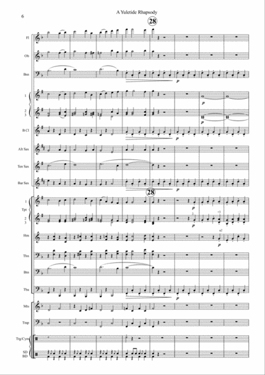 A Yuletide Rhapsody Concert Band scores gallery preview page 6