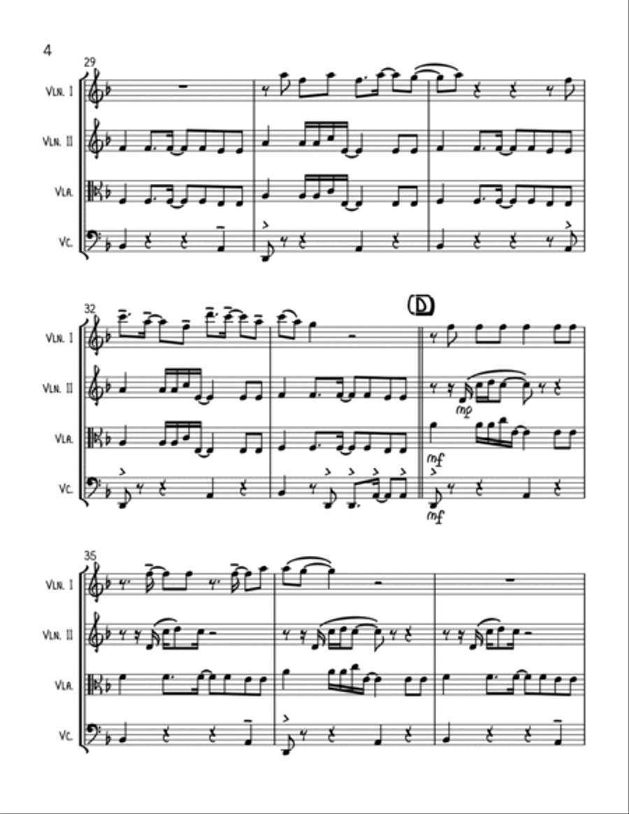 Show Me Love String Quartet scores gallery preview page 4