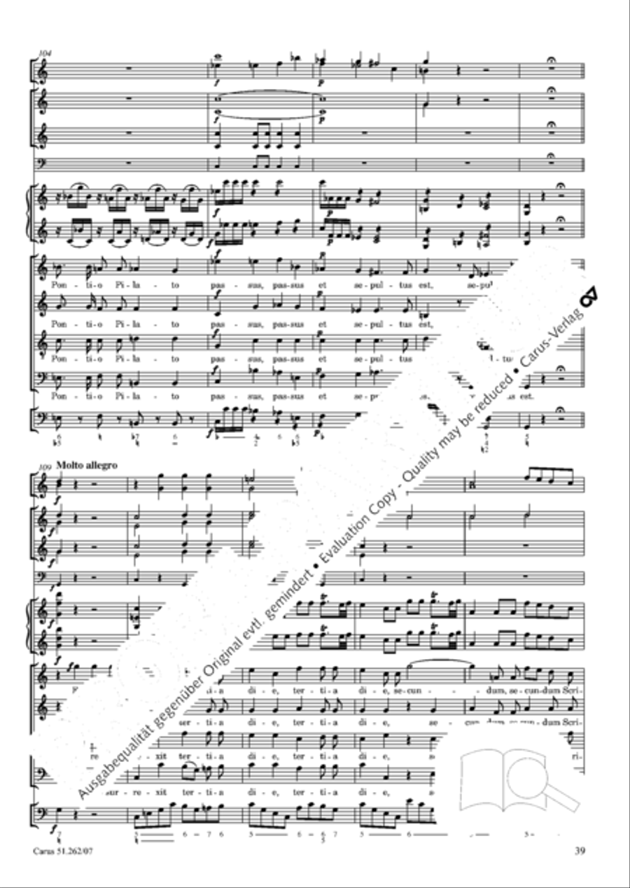 Missa longa in C major (Missa longa in C) 4-Part scores gallery preview page 40