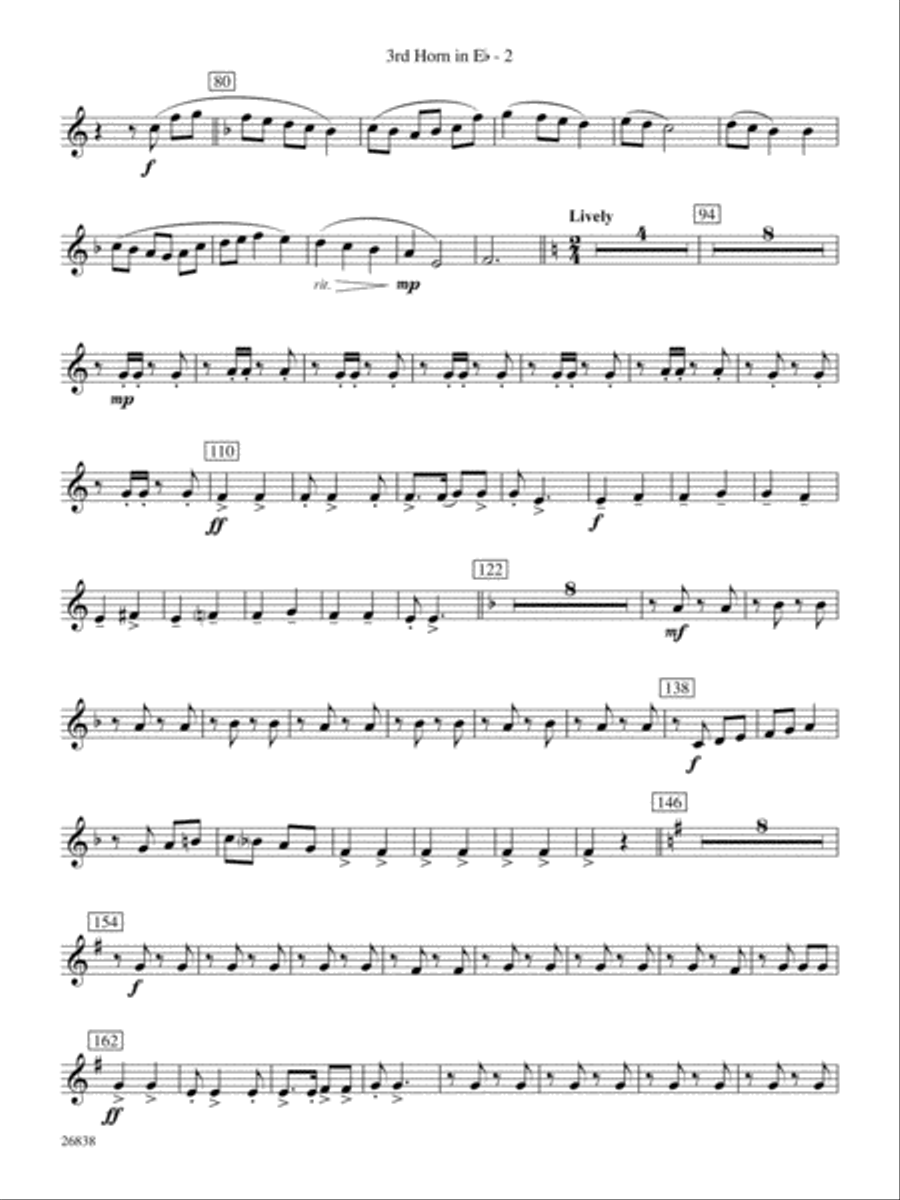River Songs of the South: (World Part) 3rd Horn in E-flat Concert Band scores gallery preview page 2