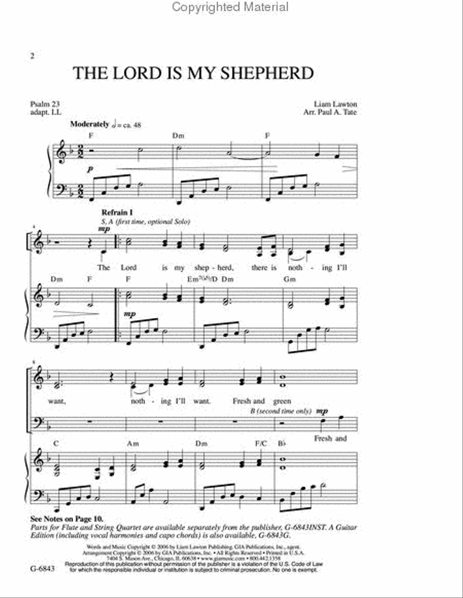 The Lord Is My Shepherd The Lord Is My Shepherd 4-Part scores gallery preview page 2