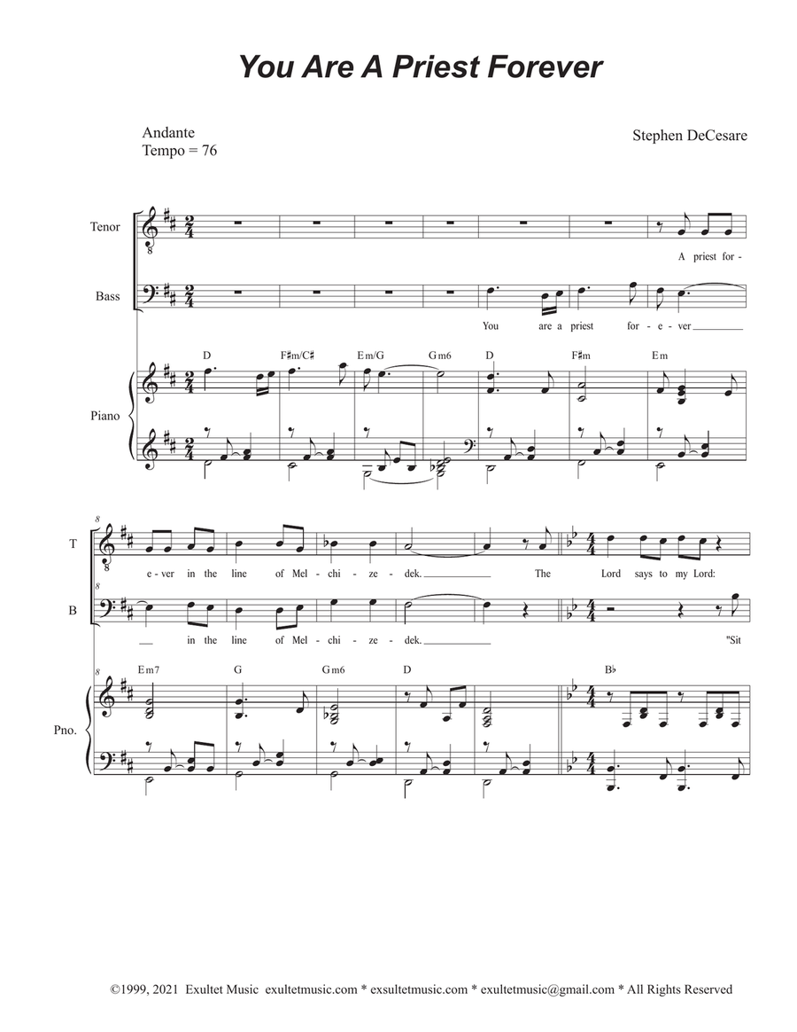 You Are A Priest Forever (2-part choir - (TB)
