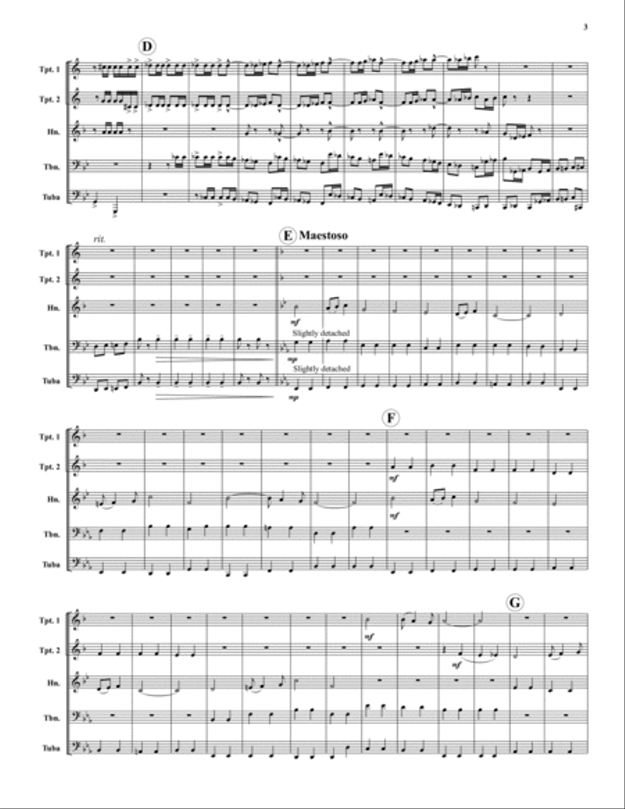 Pomp & Circumstance Pomp & Circumstance Brass Quintet scores gallery preview page 3