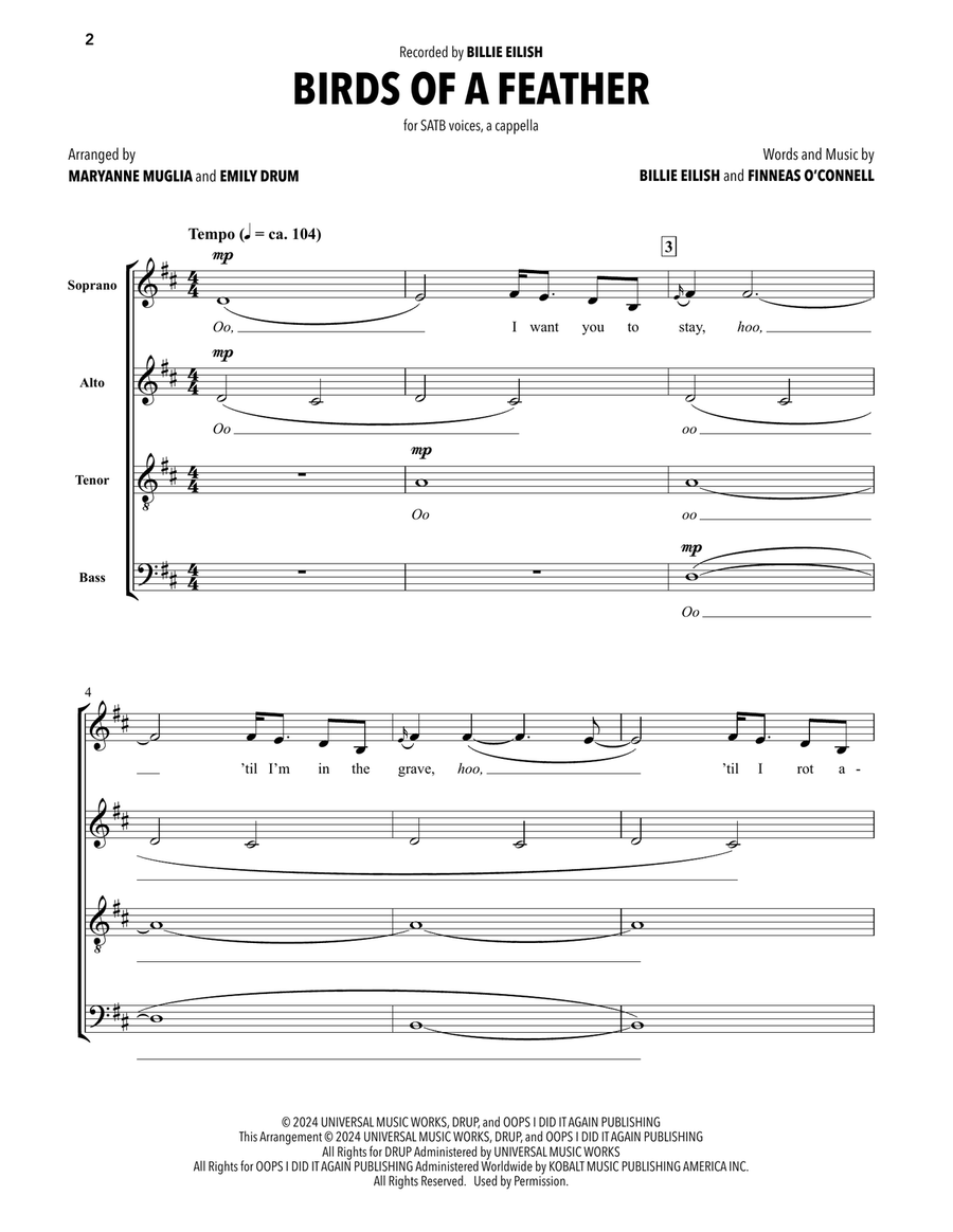 Birds Of A Feather Divisi scores gallery preview page 1