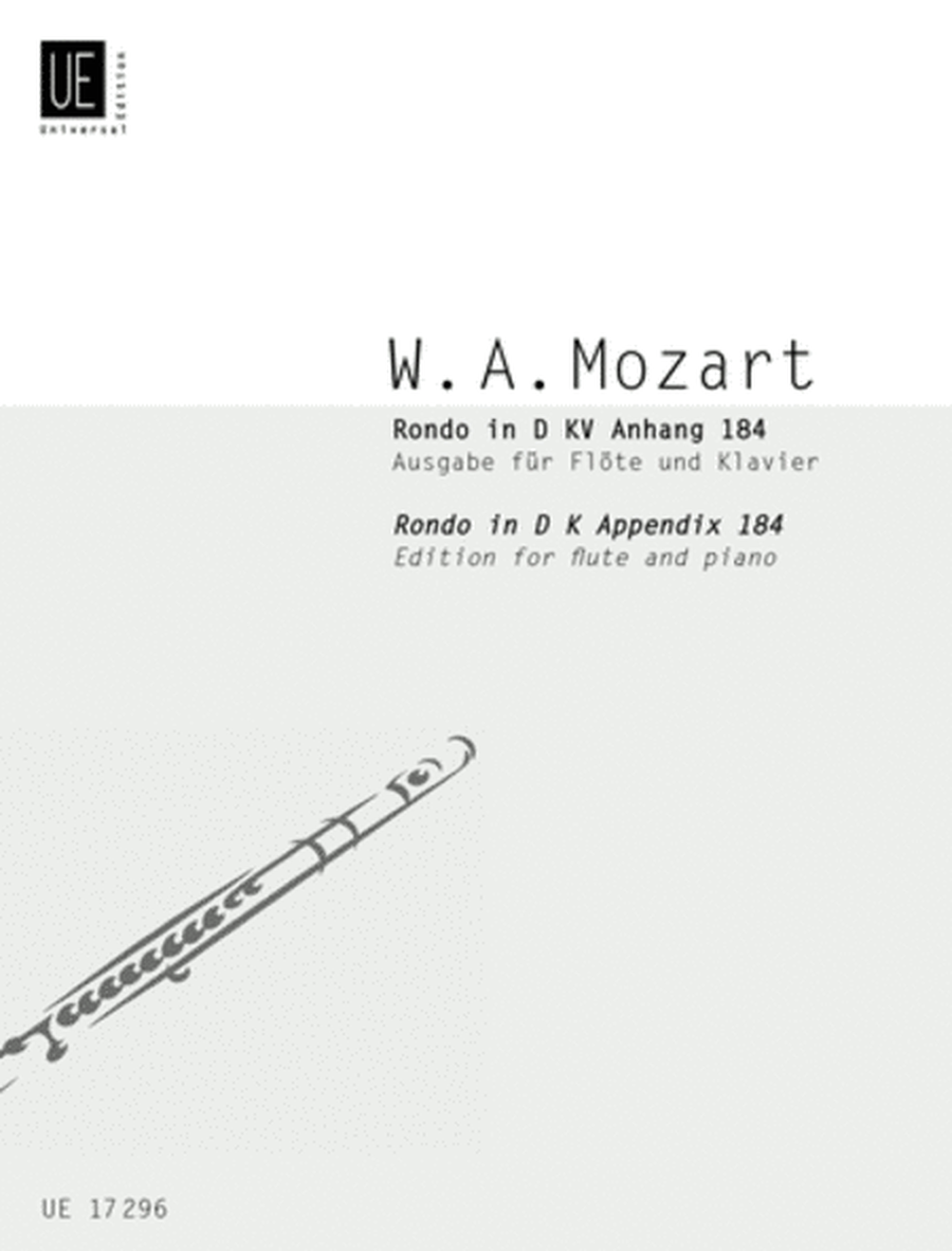 Rondo, K. Anh. 184, D Maj, Flute/