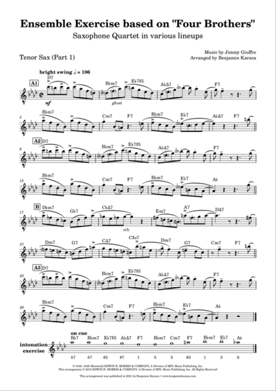 Four Brothers Saxophone Quartet scores gallery preview page 5
