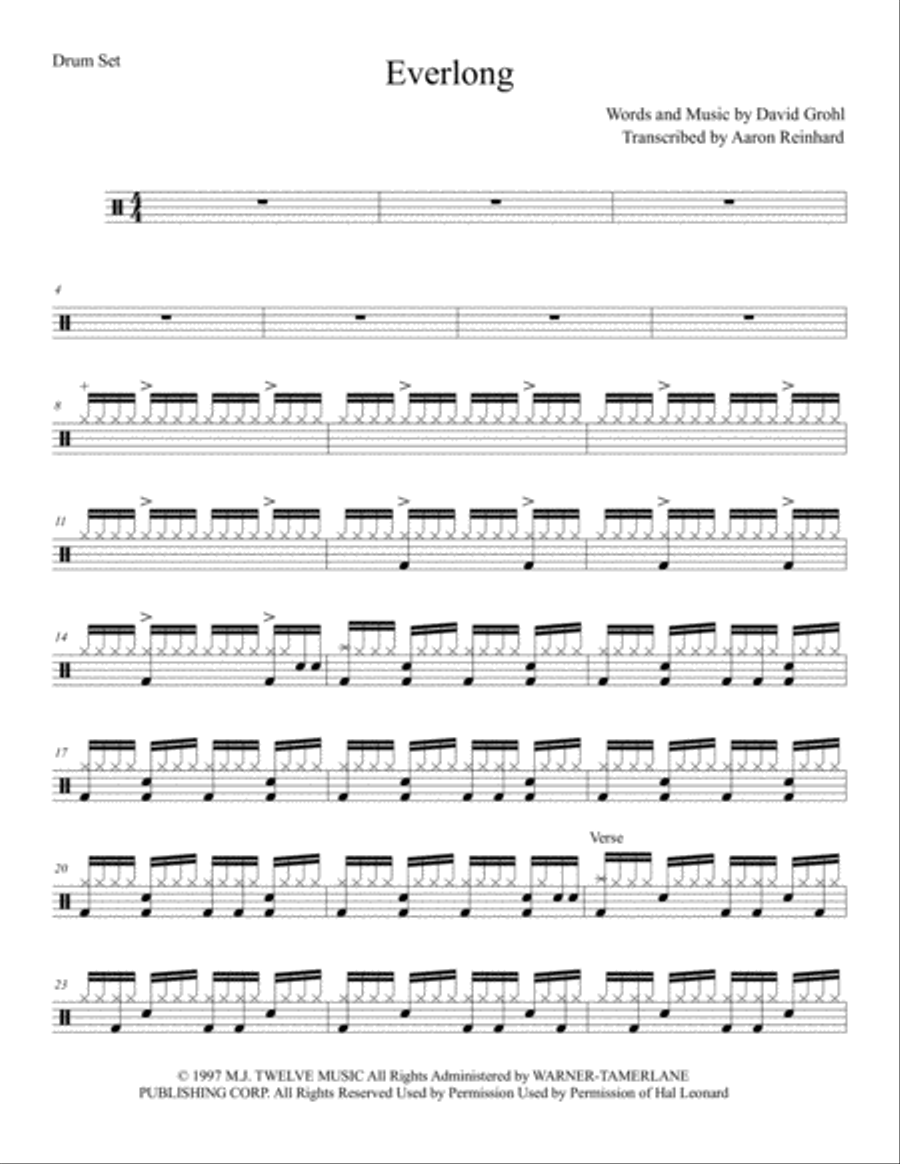 Everlong Everlong Drum Set scores gallery preview page 1