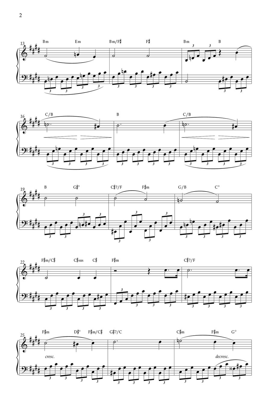 Moonlight Sonata (Beethoven) C# minor - Piano and chords Piano Solo scores gallery preview page 2