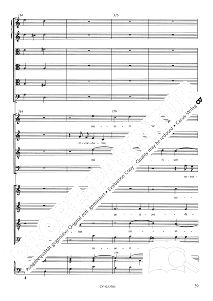 Magnificat a 8 voci con 6 vel 10 istromenti 4-Part scores gallery preview page 35