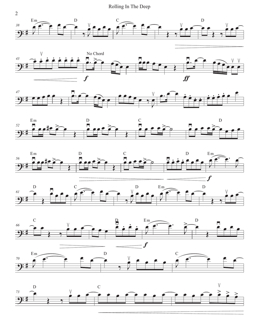 Rolling In The Deep Cello Solo scores gallery preview page 2