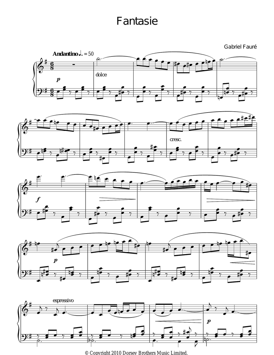 Fantasie Fantasie Piano Solo scores gallery preview page 1