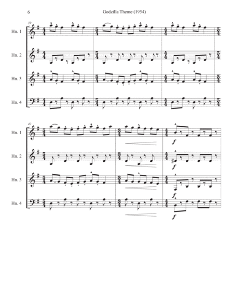 Godzilla Main Title (godzilla 1954) Brass Ensemble scores gallery preview page 6