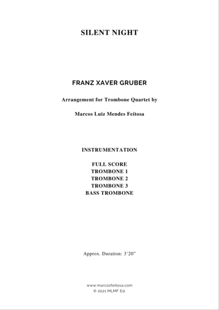 Silent Night - Trombone Quartet Trombone Quartet scores gallery preview page 2
