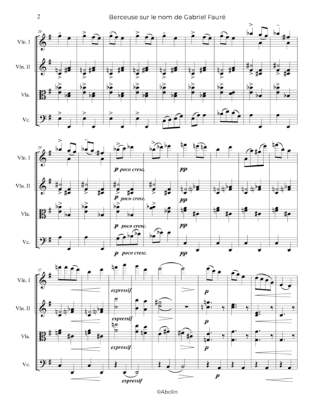 Ravel: Berceuse sur le nom de G. Faure - String Quartet image number null