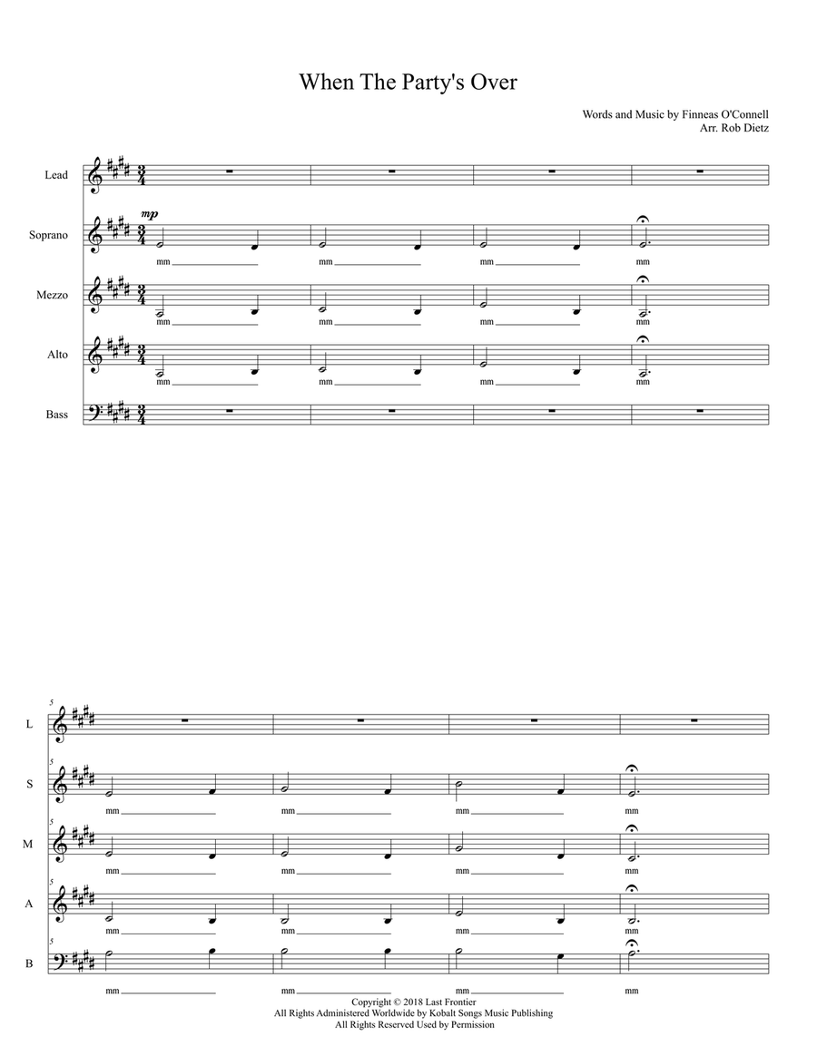 When The Party's Over 3-Part scores gallery preview page 1