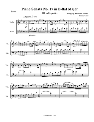 Book cover for Piano Sonata No. 17 in B-Flat Major, Movement 3
