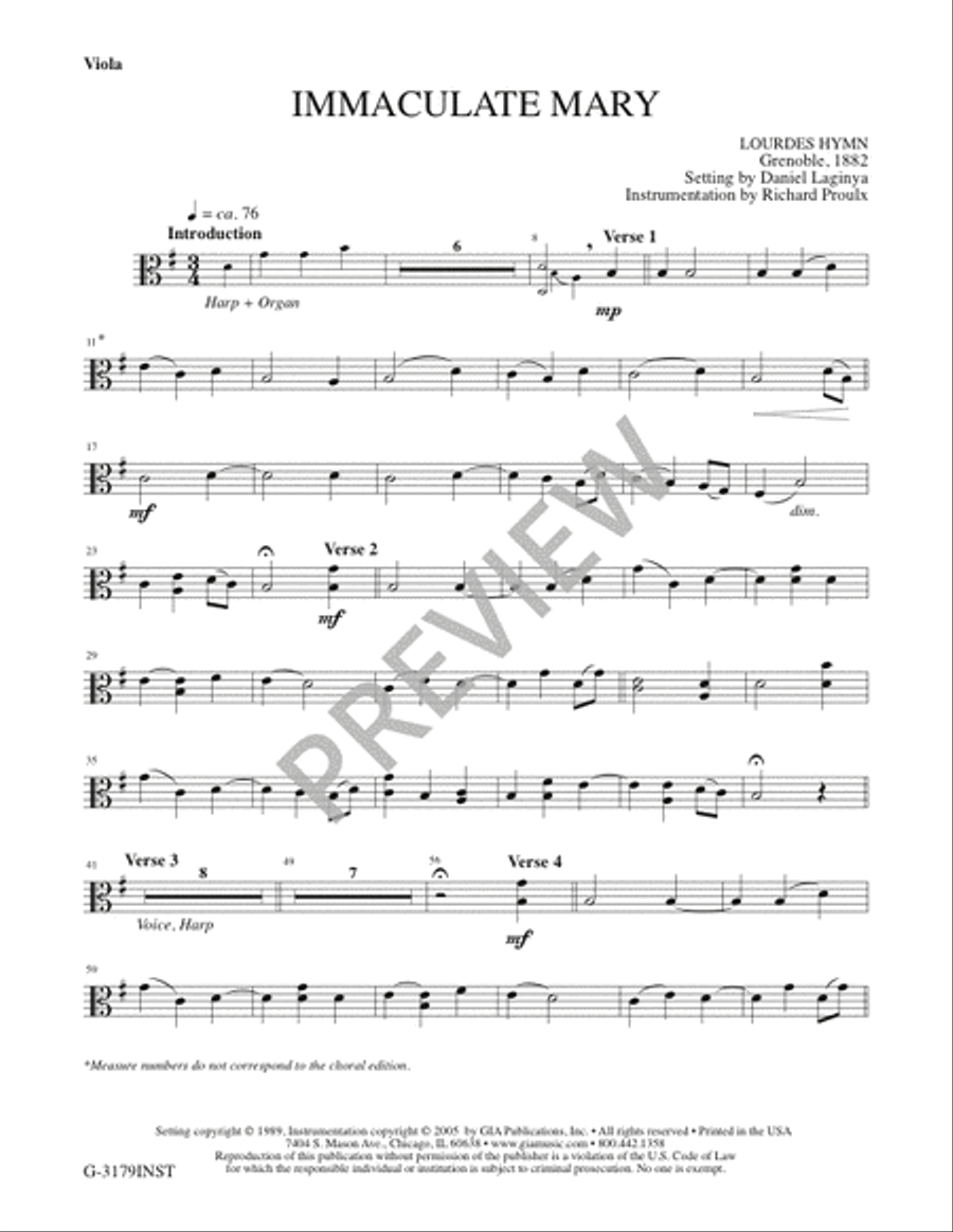 Immaculate Mary - Instrument edition Cello scores gallery preview page 6