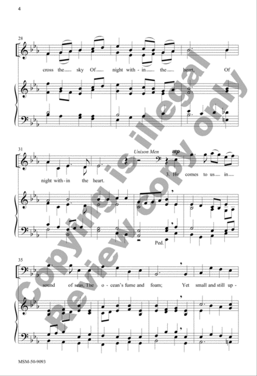 He Comes to Us as One Unknown 4-Part scores gallery preview page 4
