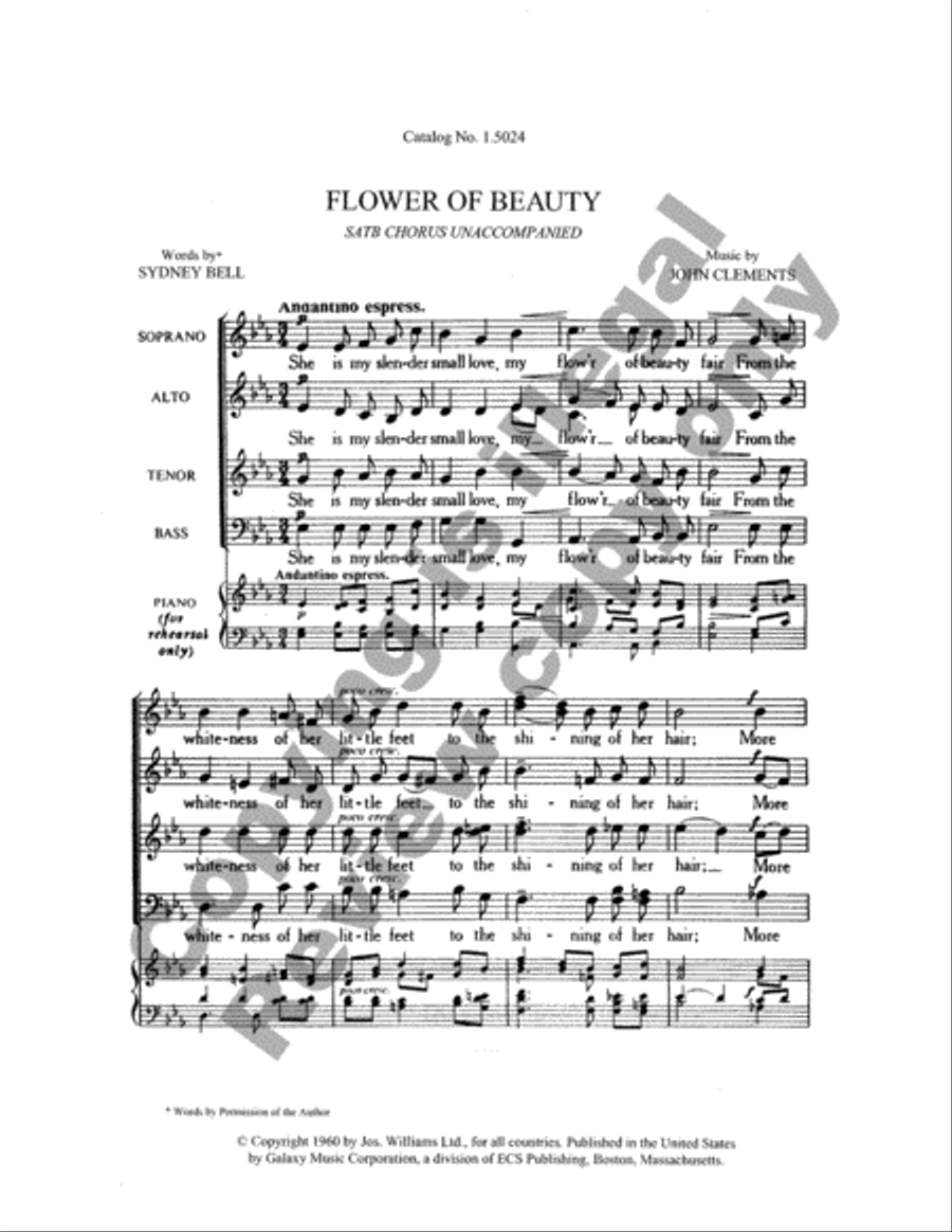 Flower of Beauty (Choral Score) Divisi scores gallery preview page 8