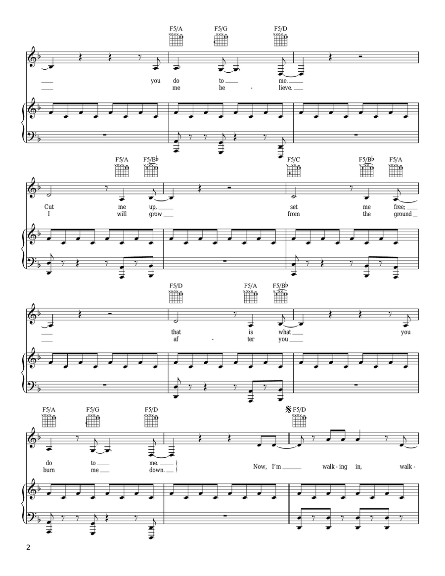 Fire Piano, Vocal, Guitar scores gallery preview page 2