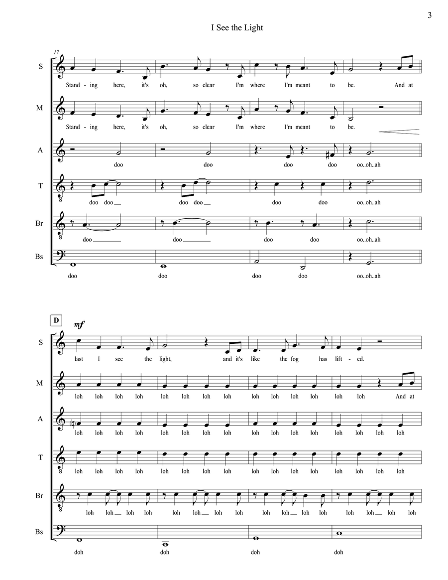 I See The Light I See The Light Divisi scores gallery preview page 3