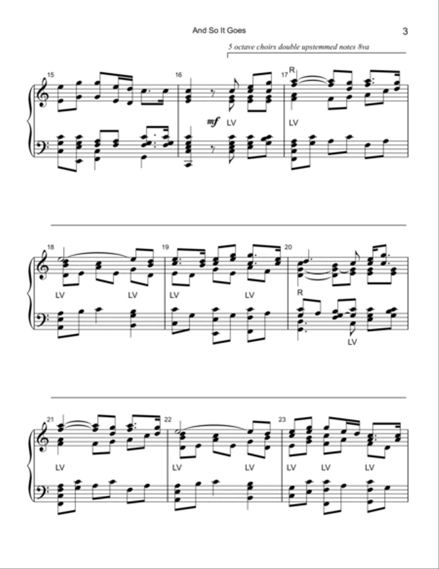 And So It Goes Handbell Choir scores gallery preview page 3