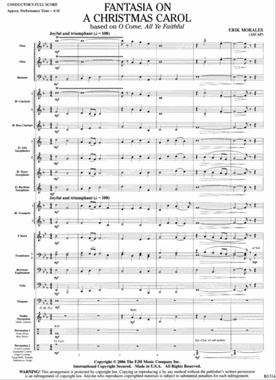 Fantasia on a Christmas Carol Concert Band scores gallery preview page 2