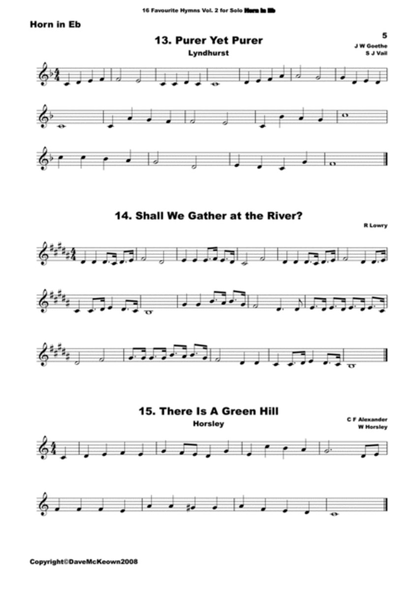 16 Favourite Hymns Vol.2 for solo Tenor Horn in Eb image number null