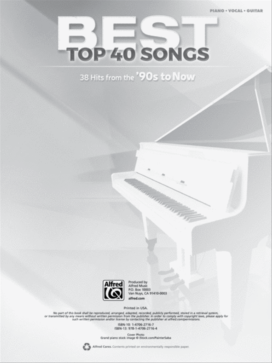 Best Top 40 Songs, '90s to Now Piano, Vocal, Guitar scores gallery preview page 2