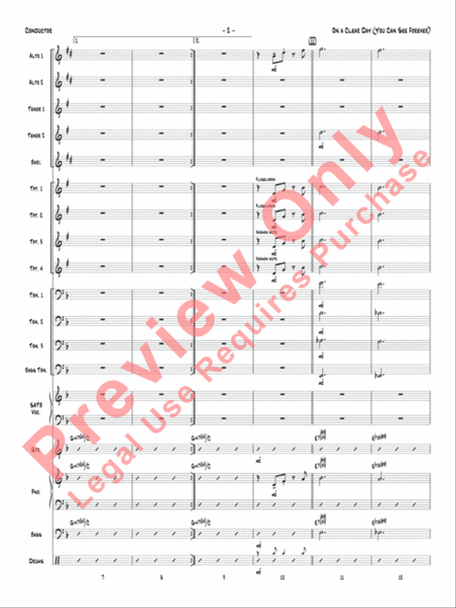 On a Clear Day (You Can See Forever) Jazz Ensemble scores gallery preview page 5