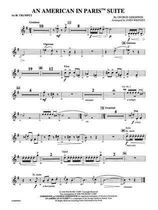Book cover for An American in Paris Suite: 1st B-flat Trumpet