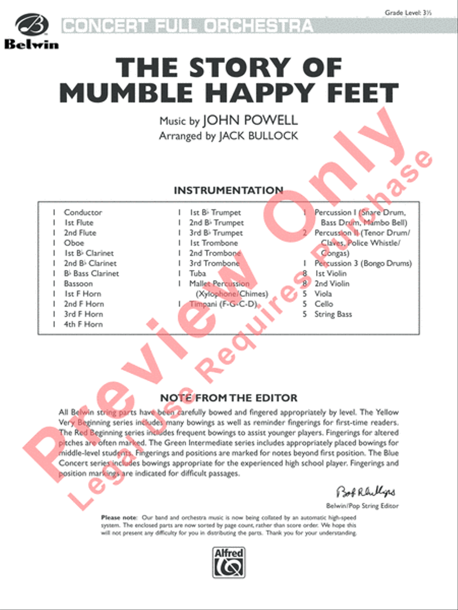 The Story of Mumble Happy Feet Full Orchestra scores gallery preview page 2