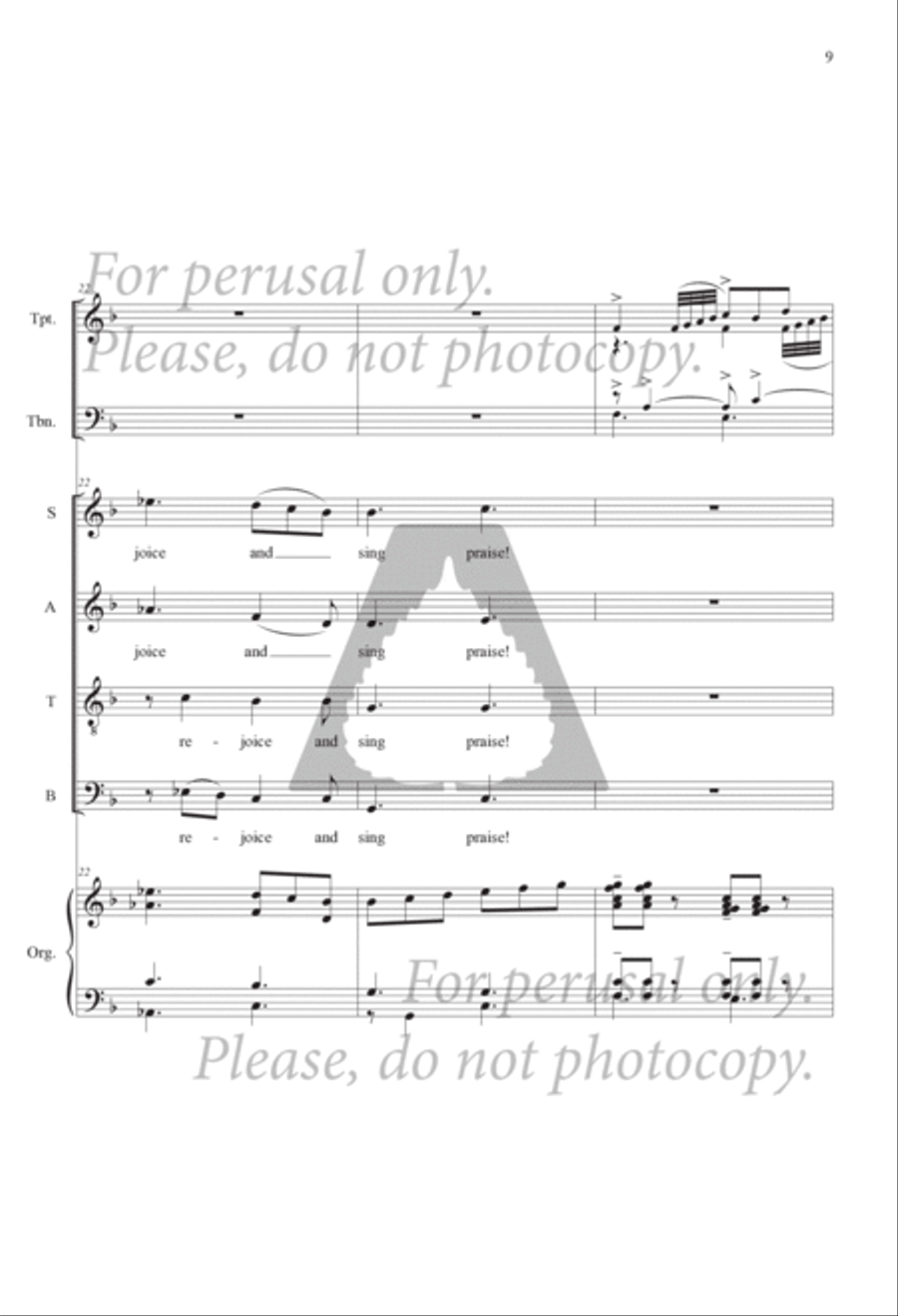 Shout for Joy to the World (Brass Full Score) Choir scores gallery preview page 10