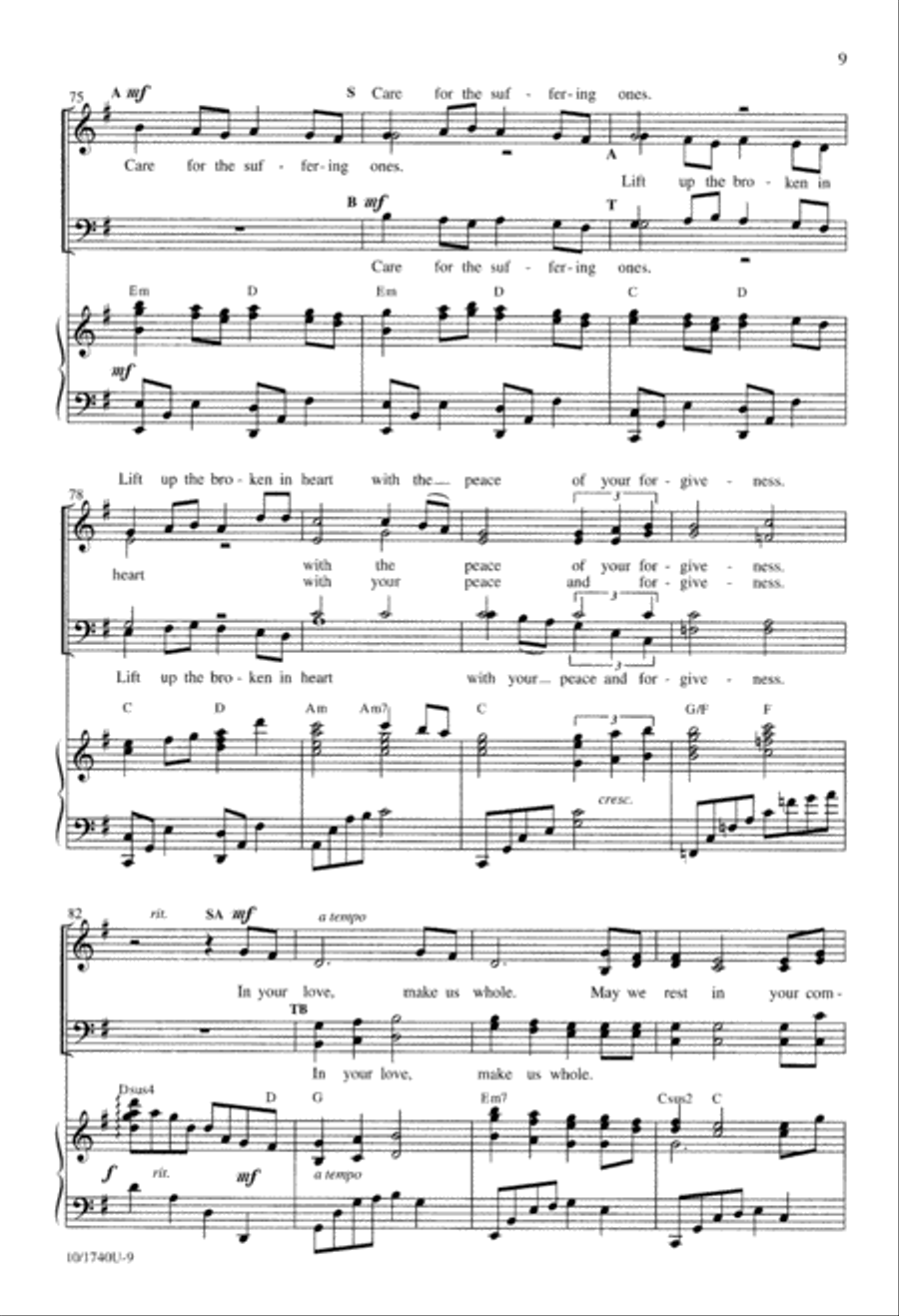 Make Us Holy, Make Us Whole 4-Part scores gallery preview page 9