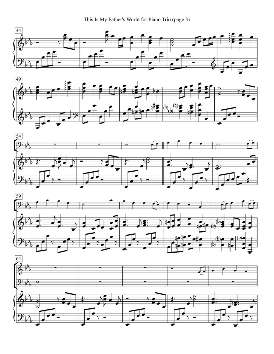 This Is My Father's World for Piano Trio Piano Trio scores gallery preview page 3