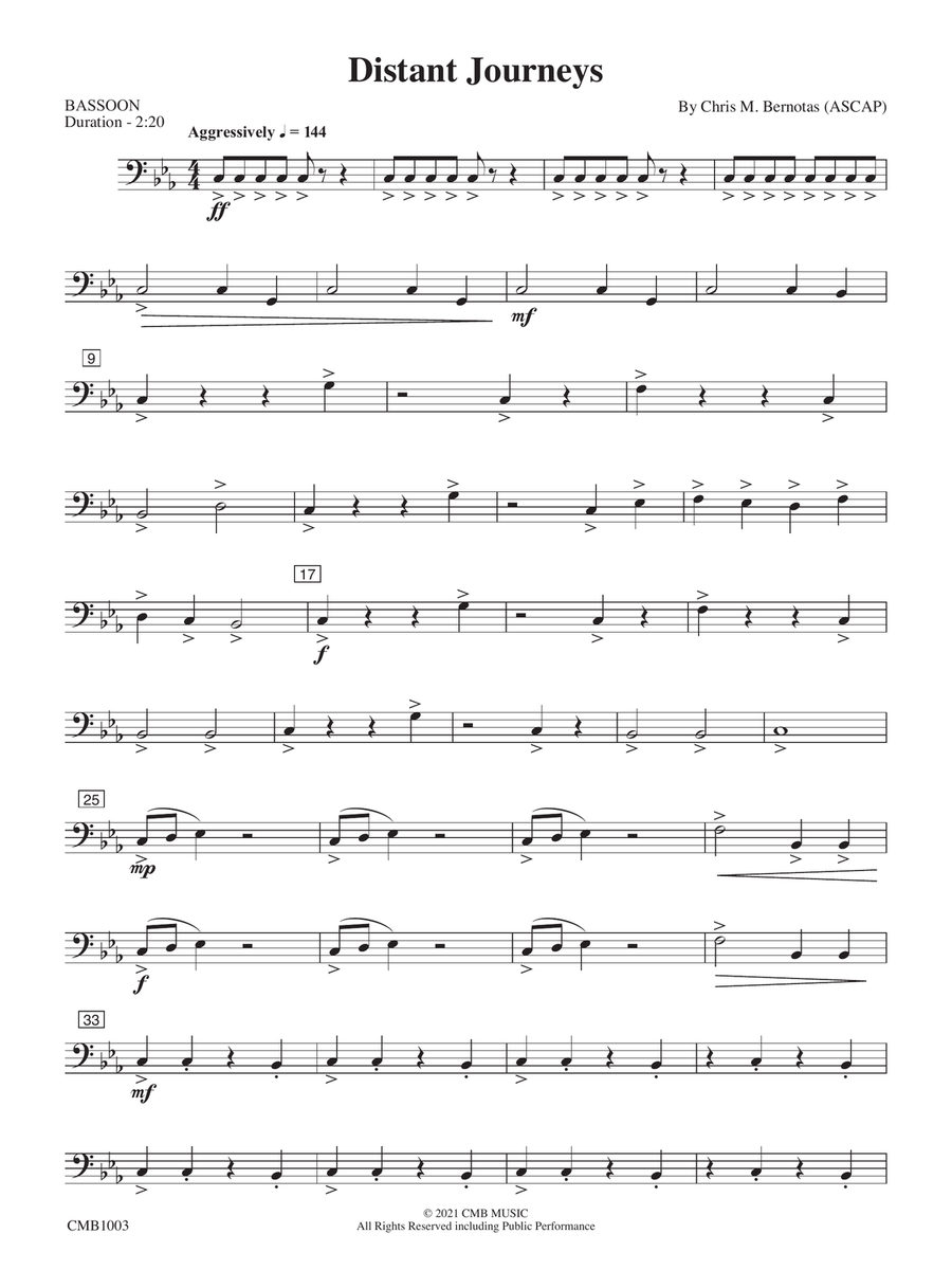 Distant Journeys: Bassoon Concert Band - Digital Sheet Music