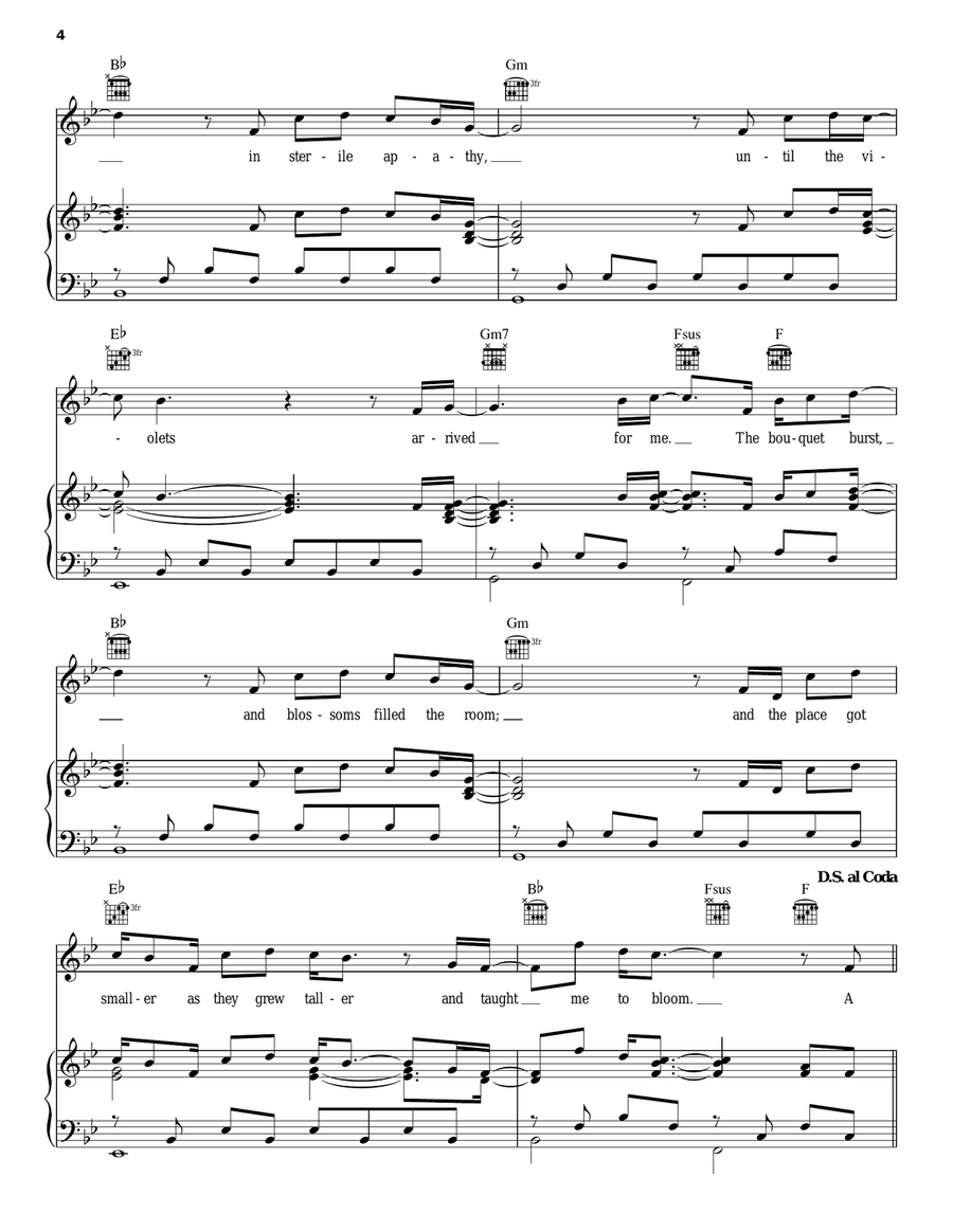 Hospital Flowers Piano, Vocal, Guitar scores gallery preview page 4