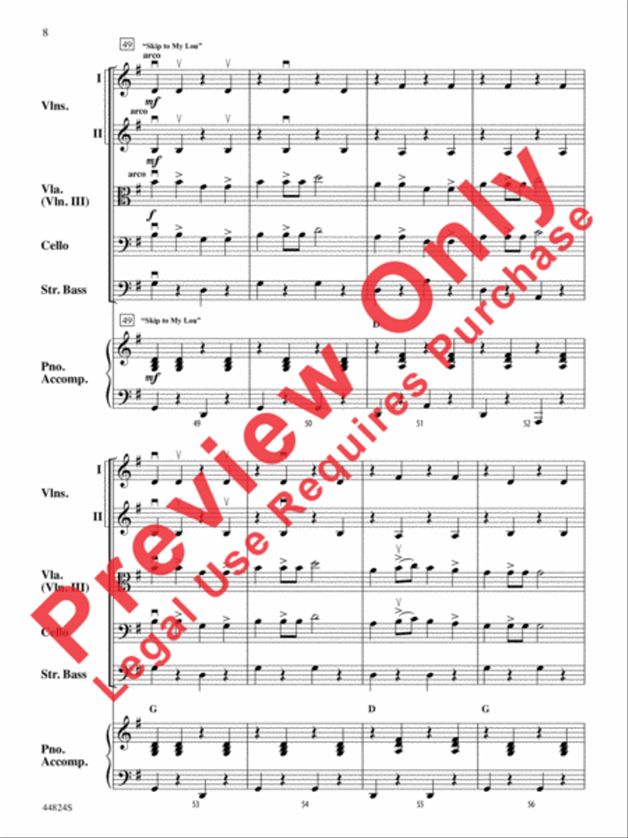 American Square Dance Set String Orchestra scores gallery preview page 19