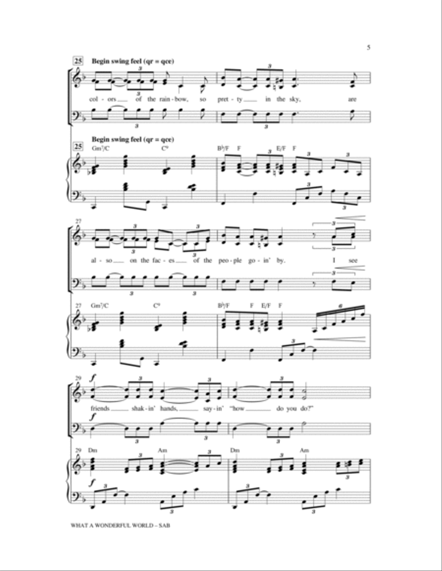 What A Wonderful World 3-Part scores gallery preview page 5