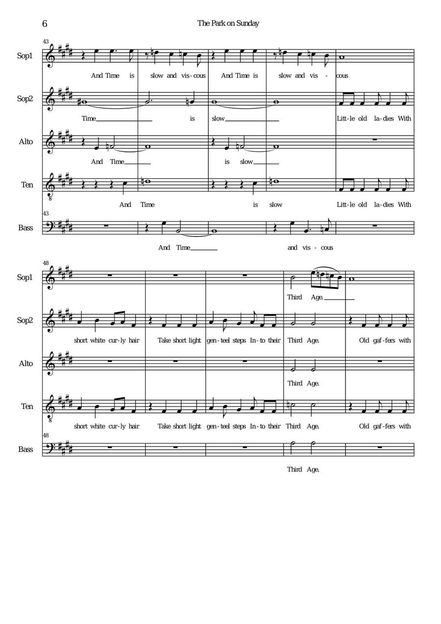 The Park on Sunday for mixed voice choir (SSATB) SSATB scores gallery preview page 6