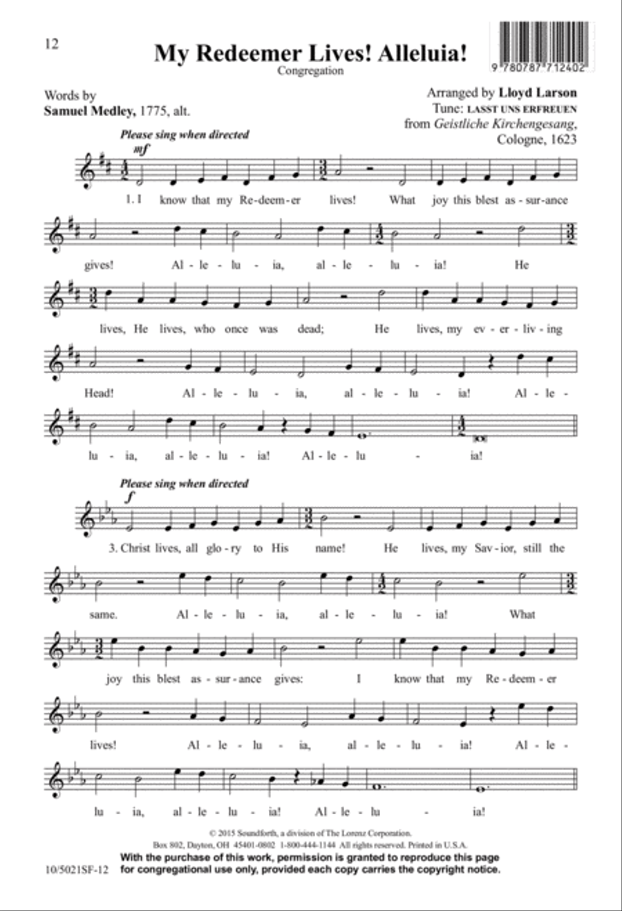 My Redeemer Lives! Alleluia! 4-Part scores gallery preview page 12