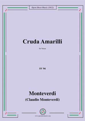 Book cover for Monteverdi-Cruda Amarilli,SV 94,Voices