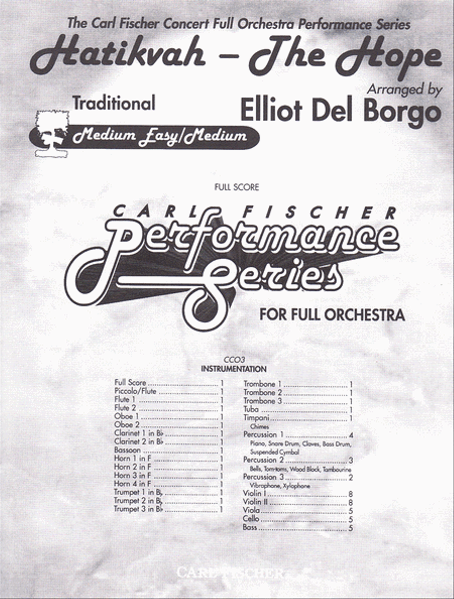 Hatikvah - the Hope Full Orchestra scores gallery preview page 1